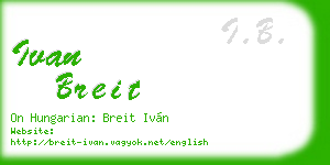 ivan breit business card